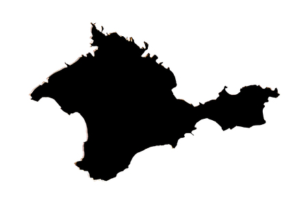 Black Crimean peninsula on a white background isolatedの写真素材