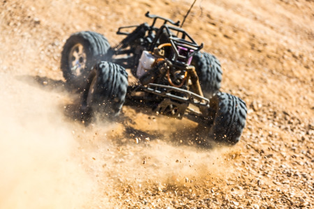 RC buggy in the desert, summer dayの写真素材