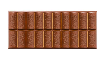 milk chocolate bar close-up isolated on white background