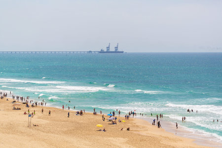landscape blue sea and the sandy beach