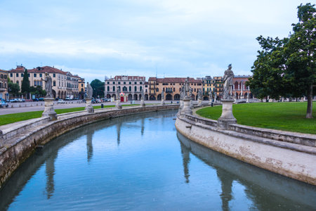 Piazza of Prato della Valle, Padova, Italy.の写真素材