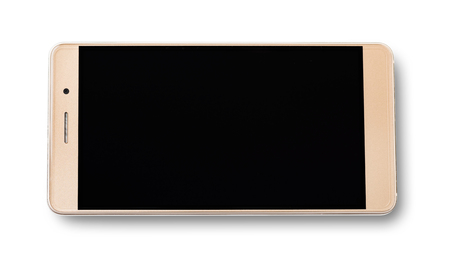 smart phone closeup isolated on white backgroundの写真素材