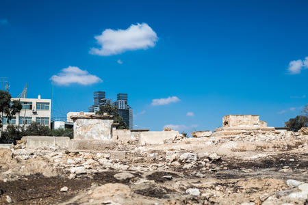 construction of modern buildings in the desertの写真素材