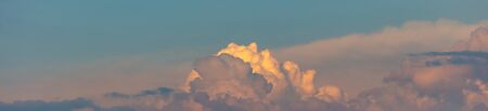 blue sky with clouds closeup, natural landscapeの写真素材