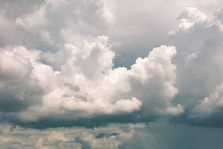 blue sky with clouds closeup, natural landscapeの写真素材