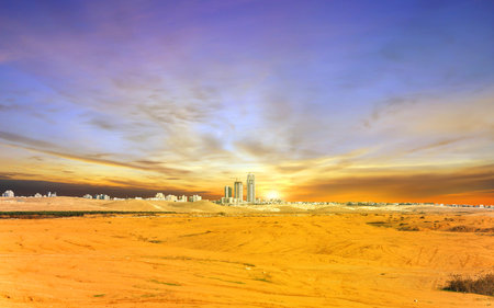city landscape, modern buildings in the desert