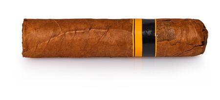 cigars close-up on a white isolated backgroundの写真素材