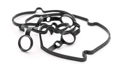 engine gasket closeup on white isolated backgroundの写真素材