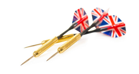 darts for playing on white isolated background