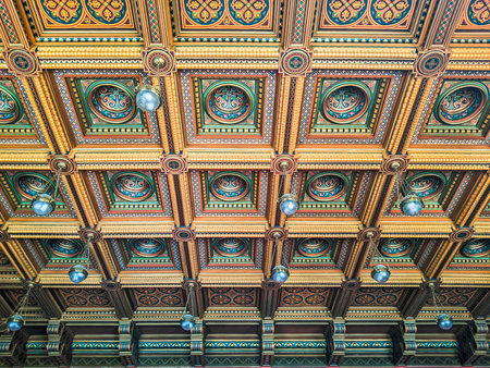 interior of Chernivtsi National University, former Residence of Bukovinian and Dalmatian Metropolitans in Chernivtsi, Ukraine. April 2022のeditorial素材