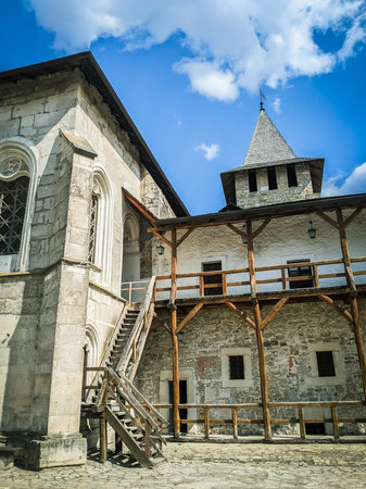Khotyn, Ukraine - March 29, 2022: Khotyn Fortress, fortification complex in Khotyn town