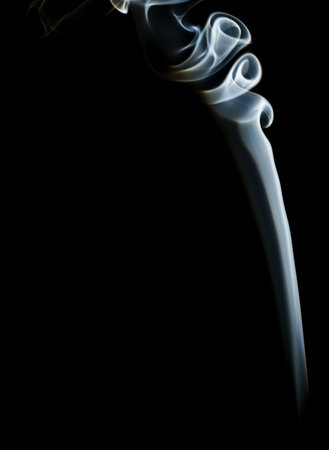 abstract shape smoke on black background closeupの写真素材