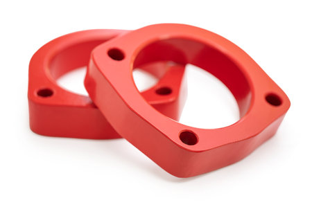 spare part car spring stand on white isolated backgroundの写真素材