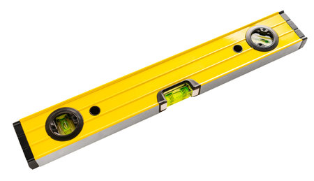 tool ocnstruction level on white isolated background