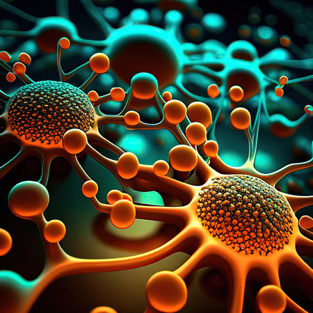 virus bacteria close-up illustrationの素材