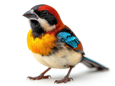 beautiful bird on a white background, realistic illustrationの素材