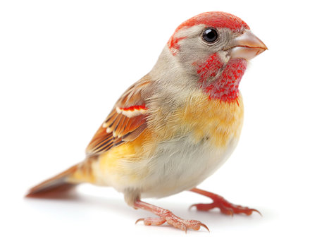 beautiful bird on a white background, realistic illustrationの素材