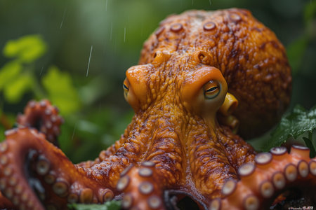 live octopus close up, realistic illustrationの素材