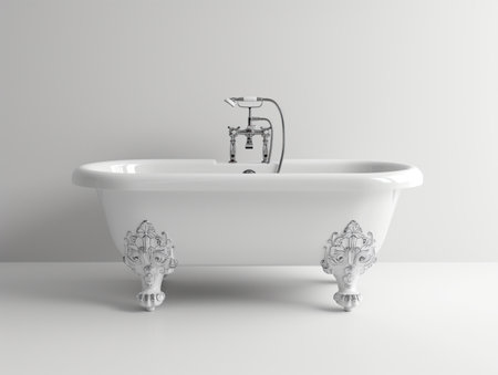 old vintage bathtub, realistic illustrationの素材