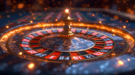 gambling roulette casino closeup, realistic illustrationの素材