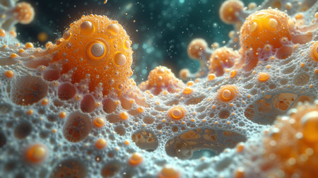 organic biological cell macro, realistic illustrationの素材