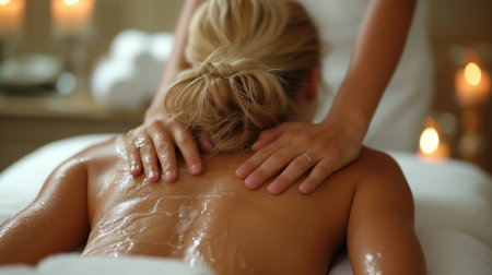 spa treatments, massage, close-upの素材