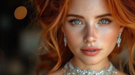 portrait of a beautiful young woman, realistic illustrationの素材
