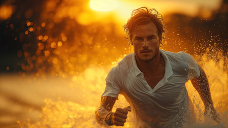 portrait male athlete tennisの素材