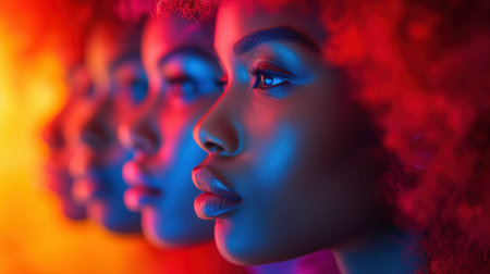 portrait of a young pretty mulatto girl, backgroundの素材