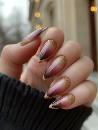 long color manicure closeup, realistic illustrationの素材