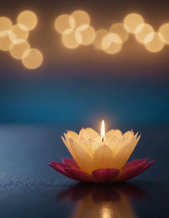 colorful bokeh with flowers abstract background, realistic illustrationの素材