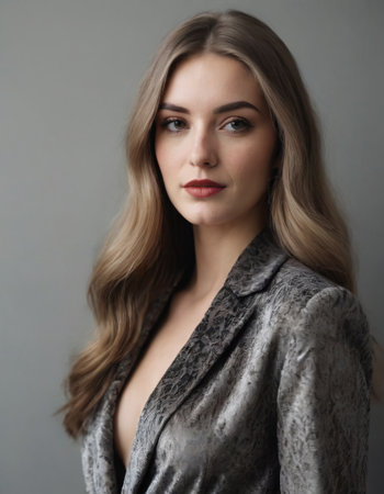 portrait of a young woman, realistic illustrationの素材