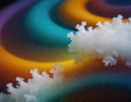 Abstract background, colorful waves. Realistic illustrationの素材