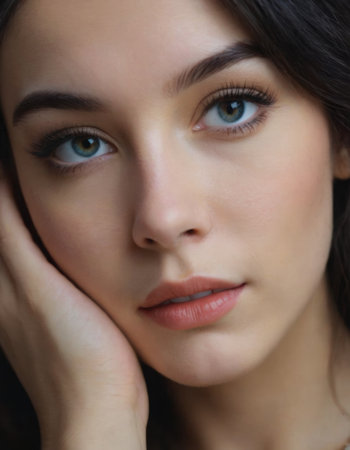 Portrait of a beautiful young woman. Realistic illustrationの素材