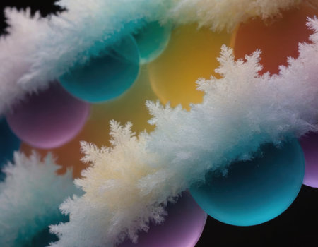 Abstract background, colorful balls. Realistic illustrationの素材
