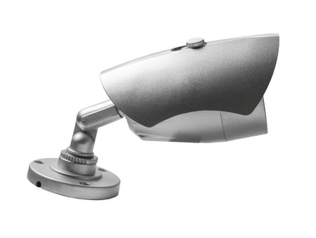cctv camera close up on white isolated background