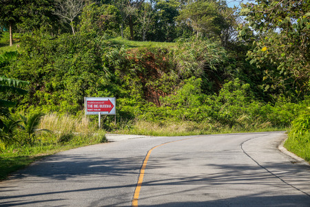 Road to big buddha on the mountain - signpost,. Phuket, Thailand - January 29th 2017のeditorial素材