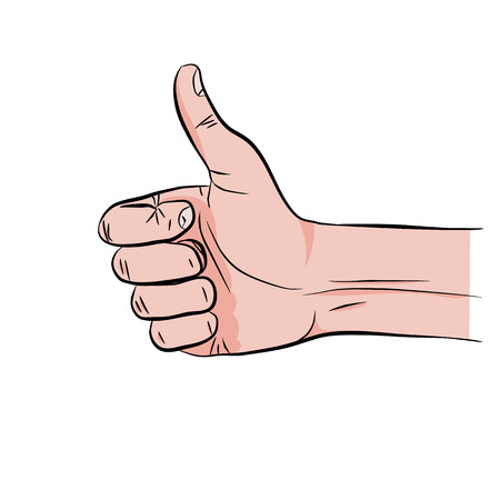 Human hand giving ok (thumbs up)のイラスト素材