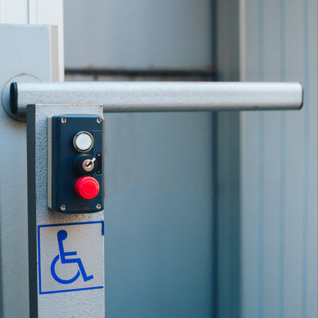 the Elevator to the first floor for disabled in an apartment building