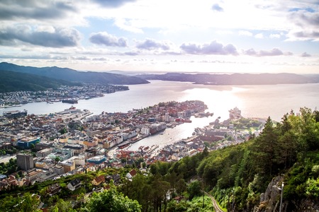 City of Bergen from Mt. Floyen, Norwayの写真素材