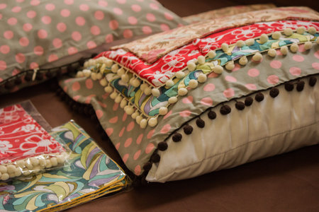 Cushioned multi-colored cushions that I intend to make.