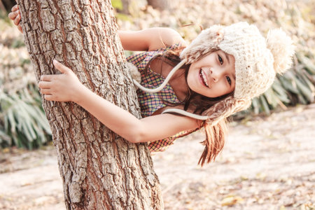 A girl photographed in a different manner.の写真素材