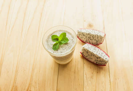 Dragon fruit smoothie, drink in the summer, refreshing, delicious, very beneficial.の写真素材