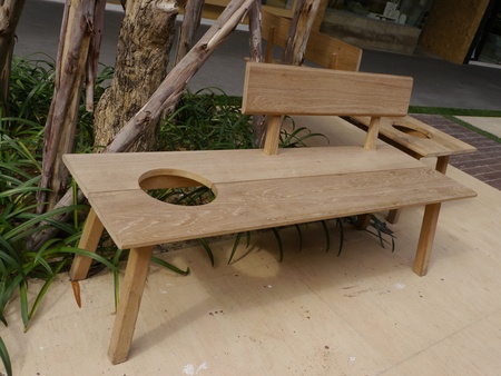 Hole Chair in Parkの写真素材