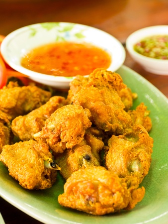 Thai Chicken Fried with Spicy Sauceの写真素材