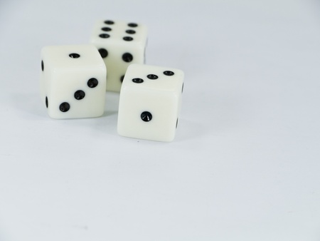 Three Dices on White Backgroundの写真素材