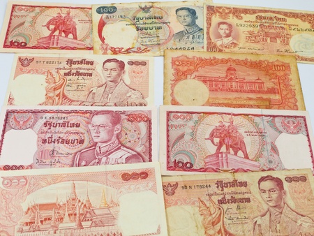 Old Thai banknotes for collectionの写真素材