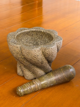 Stone mortar and pestleの写真素材