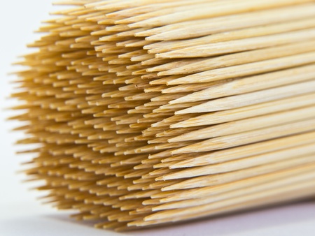 Close up of single-tipped toothpicksの写真素材