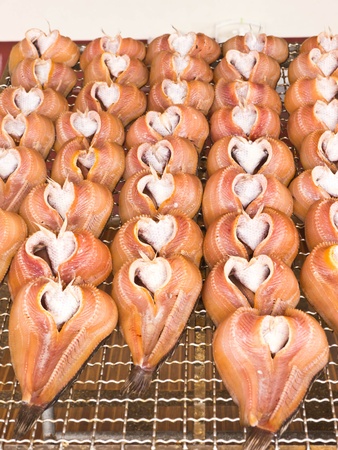 Sun dried fish in marketの写真素材